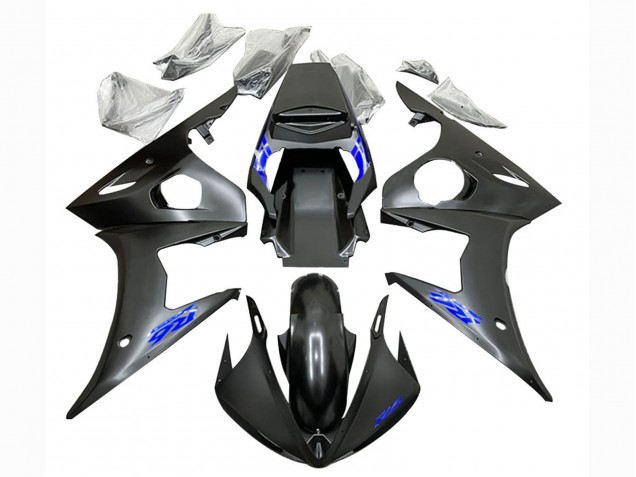 2003-2004 Yamaha YZF R6 Motorcycle Fairings - Matte Black Blue