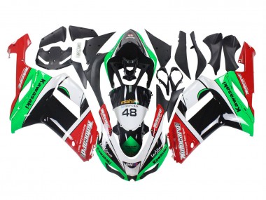 Wholesale 2007-2008 Kawasaki ZX6R Motorcycle Fairings - Green Red