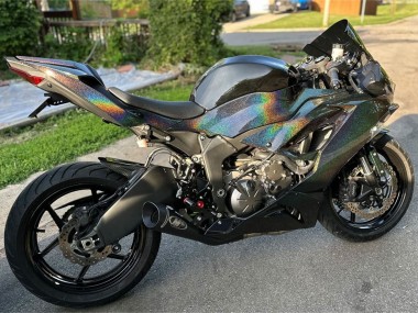 Wholesale 2019-2022 Kawasaki ZX6R Motorcycle Fairings - Black Rainbow