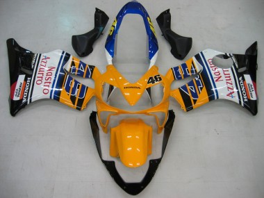 Wholesale 2004-2007 Honda CBR600 F4i Motorcycle Fairings - Yellow Blue White Black Nastro Azzurro