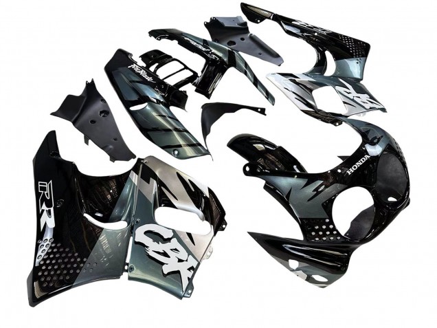 1992-1993 Honda CBR900RR 893 Motorcycle Fairings - Silver Glossy Black