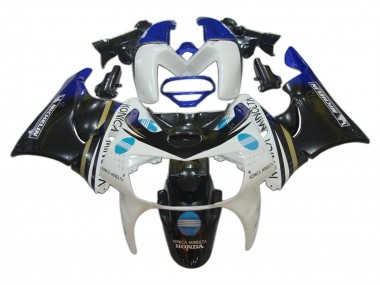 Wholesale 1998-1999 Honda CBR900RR 919 Motorcycle Fairings - White Blue Glossy Black Konica Minolta