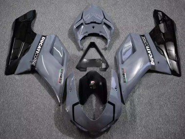 Wholesale 2007-2014 Ducati 848 Motorcycle Fairings - Grey Glossy Black Corse