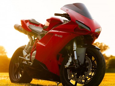 Wholesale 2007-2014 Ducati 848 Motorcycle Fairings - Red Glossy Black