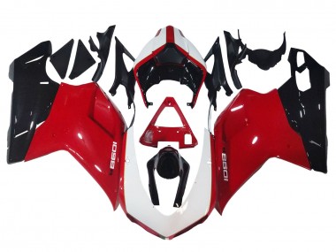 Wholesale 2007-2014 Ducati 1098 Motorcycle Fairings - White Red Glossy Black