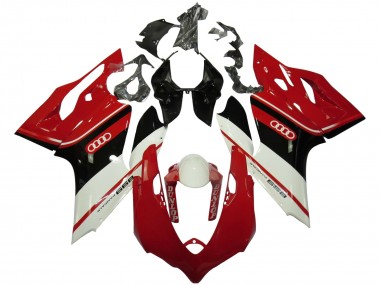 Wholesale 2011-2014 Ducati Panigale 899 Motorcycle Fairings - White Red Glossy Black Dunlop