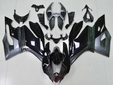 Wholesale 2011-2014 Ducati Panigale 1199 Motorcycle Fairings - Grey Glossy Black