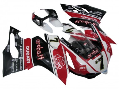 Wholesale 2011-2014 Ducati Panigale 899/1199 Motorcycle Fairings - White Red Glossy Black Aruba.it 7