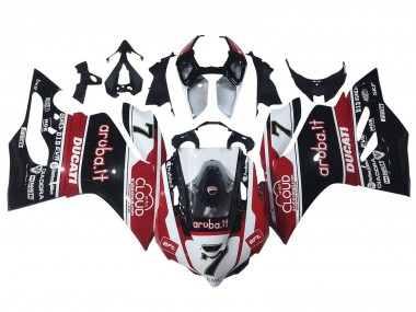 Wholesale 2011-2014 Ducati Panigale 899/1199 Motorcycle Fairings - White Red Glossy Black Aruba.it 7