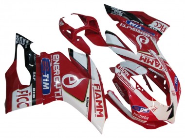 Wholesale 2011-2014 Ducati 1199 Motorcycle Fairings - White Red Glossy Black Fiamm 7