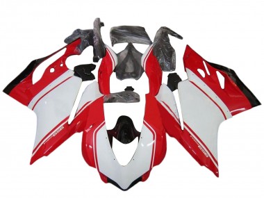 Wholesale 2015-2020 Ducati 959 Motorcycle Fairing Kits - White Red Glossy Black