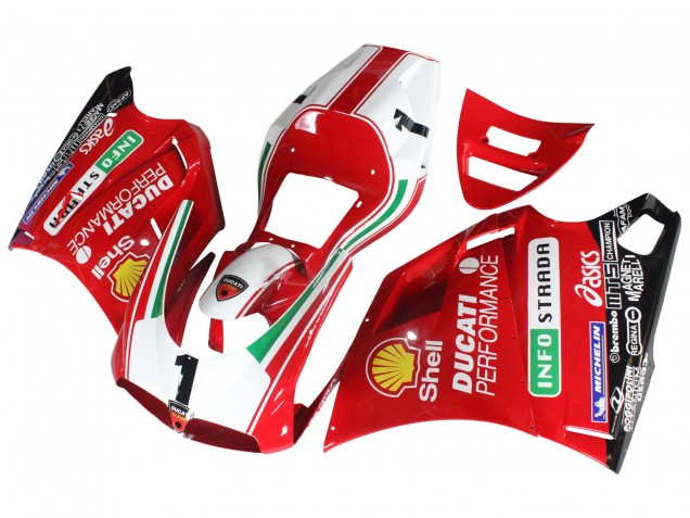 1993-2005 Ducati 748/916/996/998 Motorcycle Fairings - White Red Yellow Green Glossy Black Performance