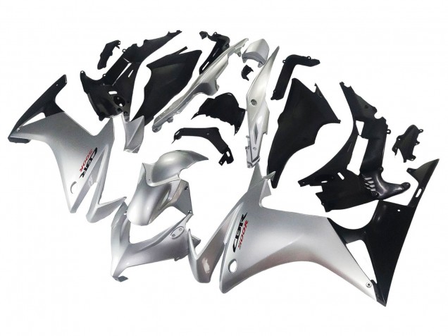 2013-2015 Honda CBR500R Motorcycle Fairing - Silver Glossy Black