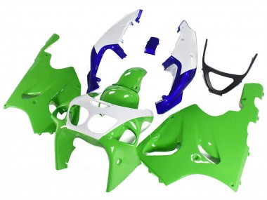 Wholesale 1996-2003 Kawasaki ZX7R Motorcycle Fairings - White Green Blue