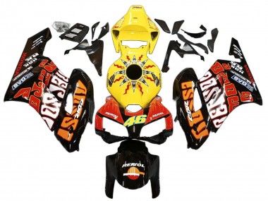 Wholesale 2004-2005 Honda CBR1000RR Motorcycle Fairings - Yellow Orange Glossy Black Repsol Rossi 46