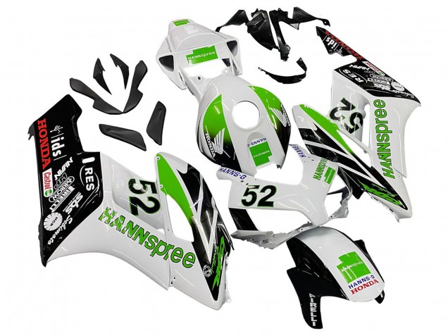 2004-2005 Honda CBR1000RR Motorcycle Fairings - White Green Glossy Black Hannspree 52
