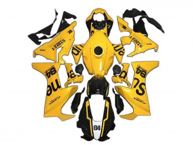 Wholesale 2017-2023 Honda CBR1000RR Motorcycle Fairings - Yellow Glossy Black Supreme 84
