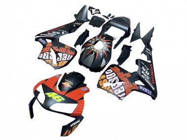 Wholesale 2003-2004 Honda CBR600RR Motorcycle Fairings - Matte Black Orange Repsol Rossi 46