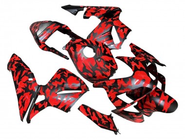 Wholesale 2003-2004 Honda CBR600RR Motorcycle Fairings - Black Red Grey Camouflage
