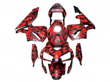 Wholesale 2003-2004 Honda CBR600RR Motorcycle Fairings - Black Red Grey Camouflage