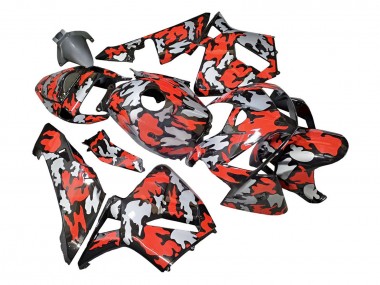Wholesale 2005-2006 Honda CBR600RR Motorcycle Fairings - Black with Red Grey Camouflage