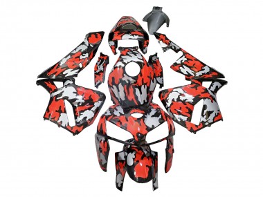 Wholesale 2005-2006 Honda CBR600RR Motorcycle Fairings - Black with Red Grey Camouflage