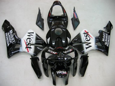 Wholesale 2005-2006 Honda CBR600RR Motorcycle Fairings - Glossy Black White West