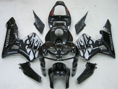 Wholesale 2005-2006 Honda CBR600RR Motorcycle Fairings - Glossy Black Grey Flame