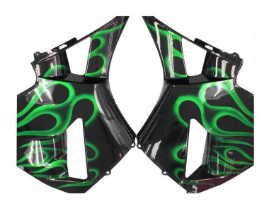 Wholesale 2005-2006 Honda CBR600RR Motorcycle Fairings - Glossy Black Green Flame