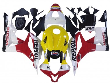 Wholesale 2007-2008 Honda CBR600RR Motorcycle Fairings - White Yellow Red Repsol HRC