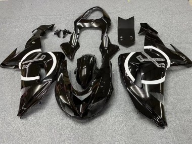 Wholesale 2006-2007 Kawasaki ZX10R Motorcycle Fairings - Glossy Black White Circle