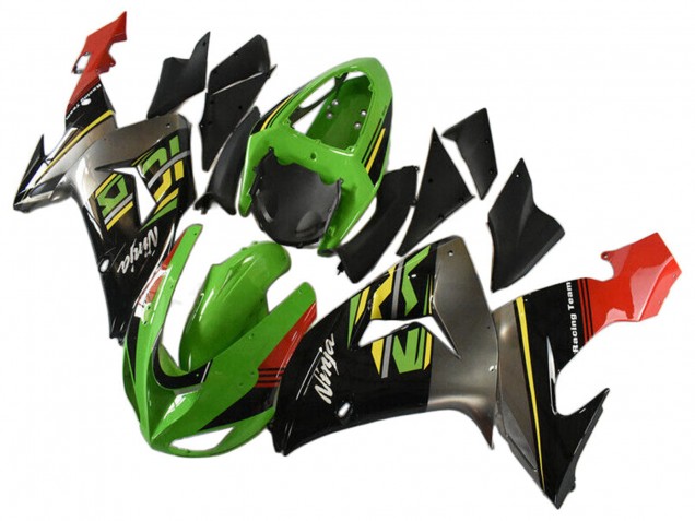 2006-2007 Kawasaki ZX10R Motorcycle Fairings - Green Grey Red Black Yellow