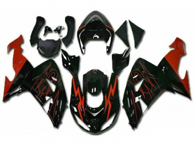 2006-2007 Kawasaki ZX10R Motorcycle Fairings - Glossy Black Red