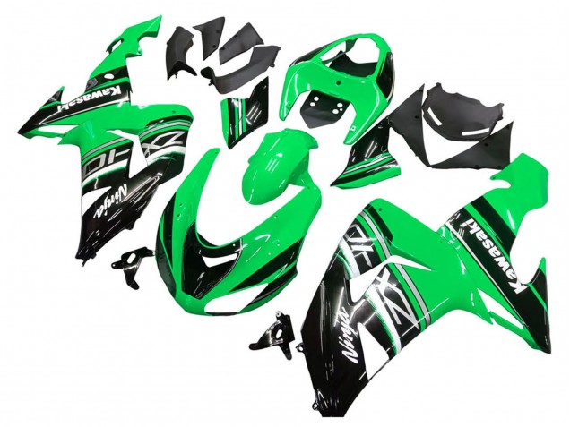 2006-2007 Kawasaki ZX10R Motorcycle Fairing Kits - Green White Black