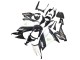 2008-2010 Kawasaki ZX10R Motorcycle Fairings - Glossy Black White Green Monster Elf