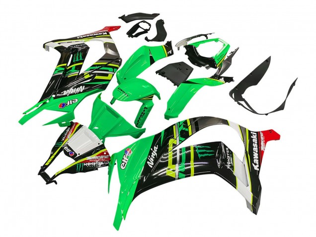 2011-2015 Kawasaki ZX10R Motorcycle Fairings - Green Yellow Black White Elf Monster
