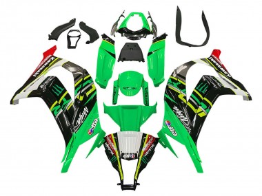 Wholesale 2011-2015 Kawasaki ZX10R Motorcycle Fairings - Green Yellow Black White Elf Monster