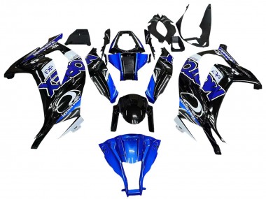 Wholesale 2011-2015 Kawasaki ZX10R Motorcycle Fairings - Blue White Glossy Black