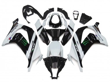 Wholesale 2011-2015 Kawasaki ZX10R Motorcycle Fairings - White Glossy Black Green Monster