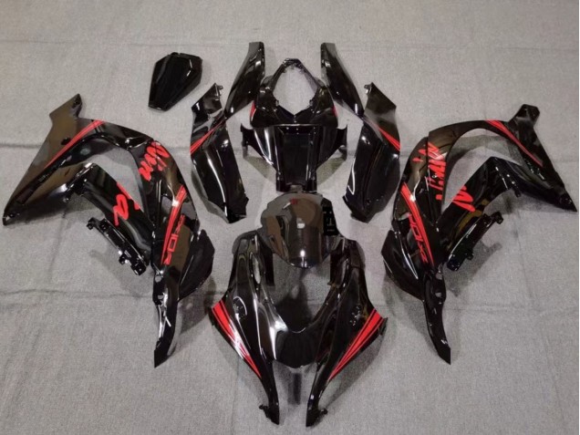 2016-2020 Kawasaki ZX10R Motorcycle Fairings - Glossy Black Red