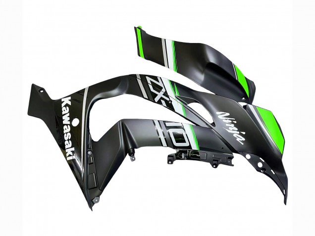 2016-2020 Kawasaki ZX10R Motorcycle Fairings - Matte Black Green White Ninja
