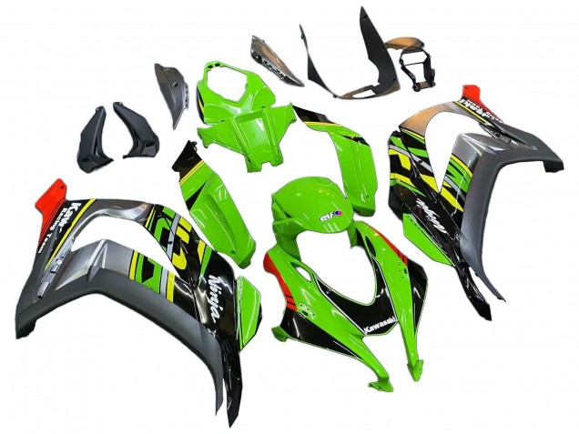 2016-2020 Kawasaki ZX10R Motorcycle Fairings - Green Red Grey