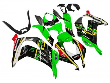 Wholesale 2016-2020 Kawasaki ZX10R Motorcycle Fairings - Green Yellow Red Black Elf Monster