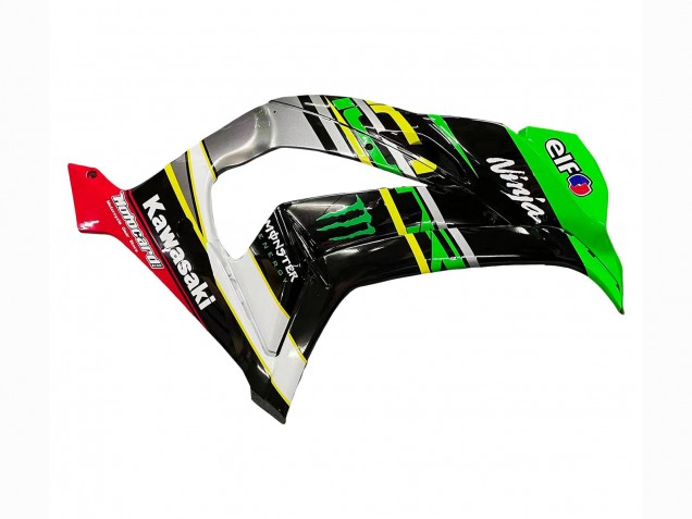 2016-2020 Kawasaki ZX10R Motorcycle Fairings - Green Yellow Red Black Elf Monster