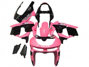 Wholesale 1998-1999 Kawasaki ZX6R Motorcycle Fairings - Pink Glossy Black Elf Bridgestone