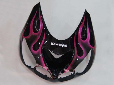 Wholesale 2006-2011 Kawasaki ZX14R ZZR1400 Motorcycle Fairings - Glossy Black Red Pink Flame