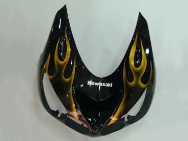 Wholesale 2006-2011 Kawasaki ZX14R ZZR1400 Motorcycle Fairings - Glossy Black Gold Flame