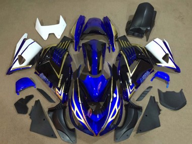 Wholesale 2006-2011 Kawasaki ZX14R ZZR1400 Motorcycle Fairings - White Blue Gold