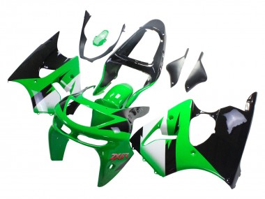 Wholesale 1998-1999 Kawasaki ZX6R Motorcycle Fairings - Green White Glossy Black