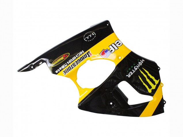 1998-1999 Kawasaki ZX6R Motorcycle Fairings - Yellow Black Monster Elf Bridgestone